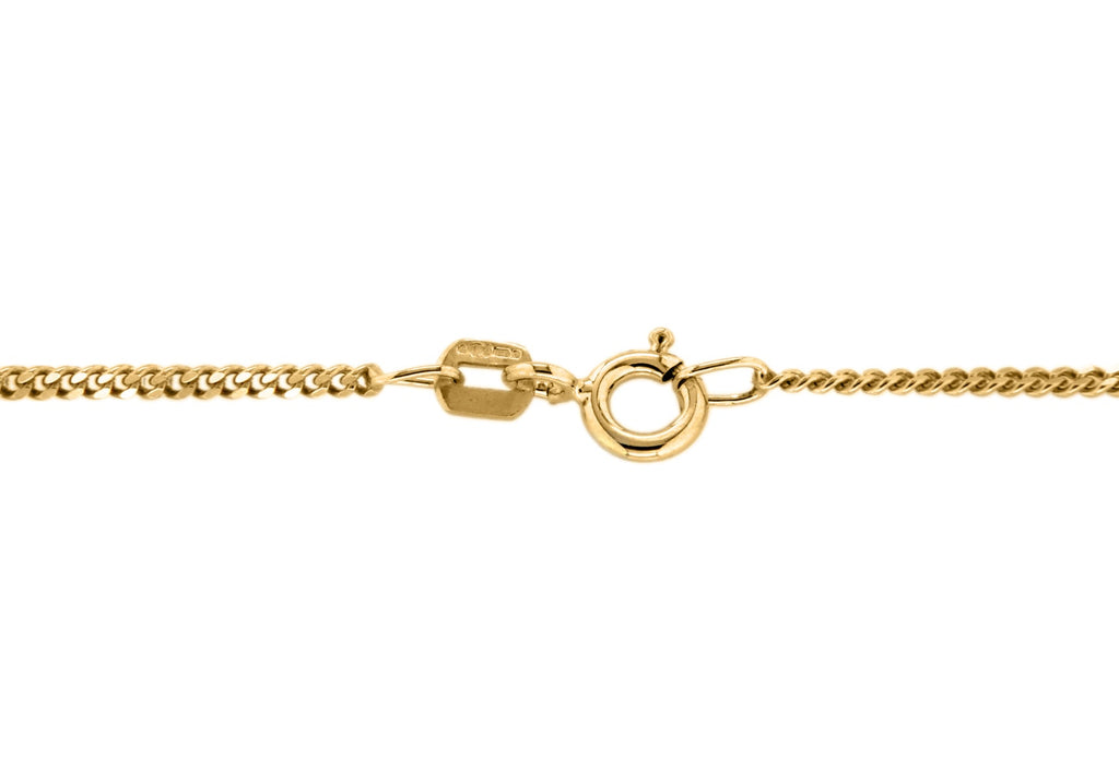 9K Gold Diamond Curb Chain Necklace