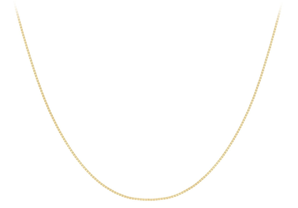 9K Yellow Gold Solid Venetian Box Chain 40-45cm