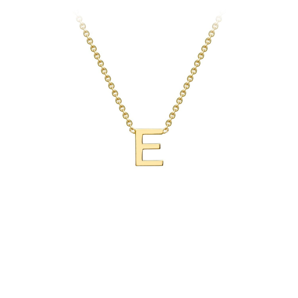 9K Yellow Gold 'E' Initial Adjustable Necklace 38cm/43cm  Australia