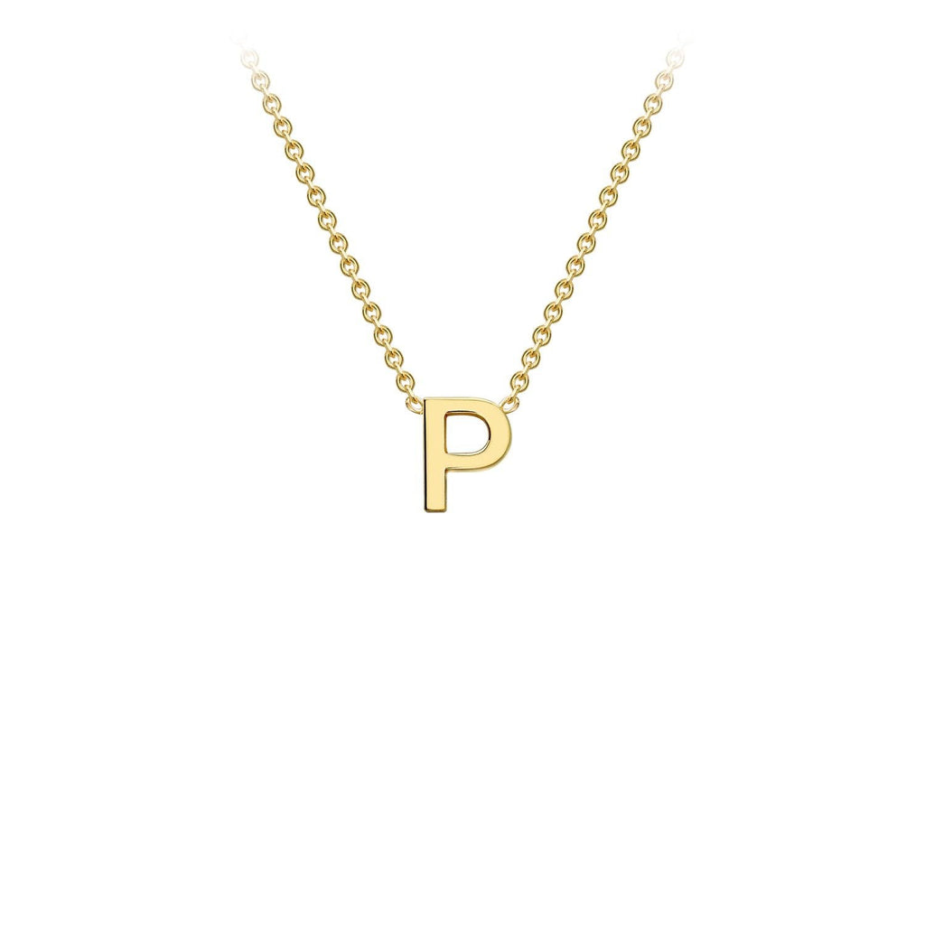 9K Yellow Gold 'P' Initial Adjustable Necklace 38cm/43cm  Australia