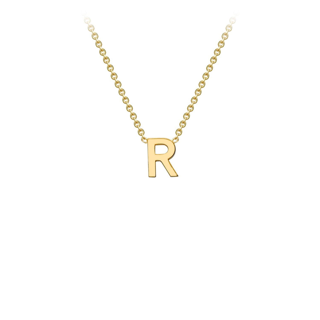 9K Yellow Gold 'R' Initial Adjustable Necklace 38cm/43cm  Australia