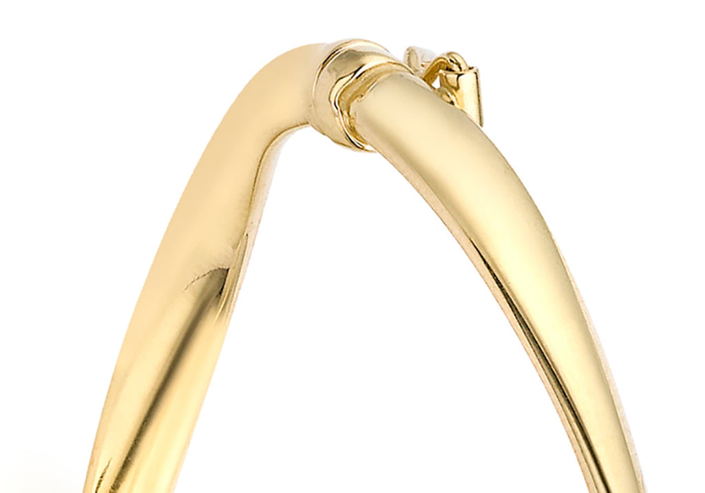 9K Yellow Gold Organic Twist Bangle 60mm