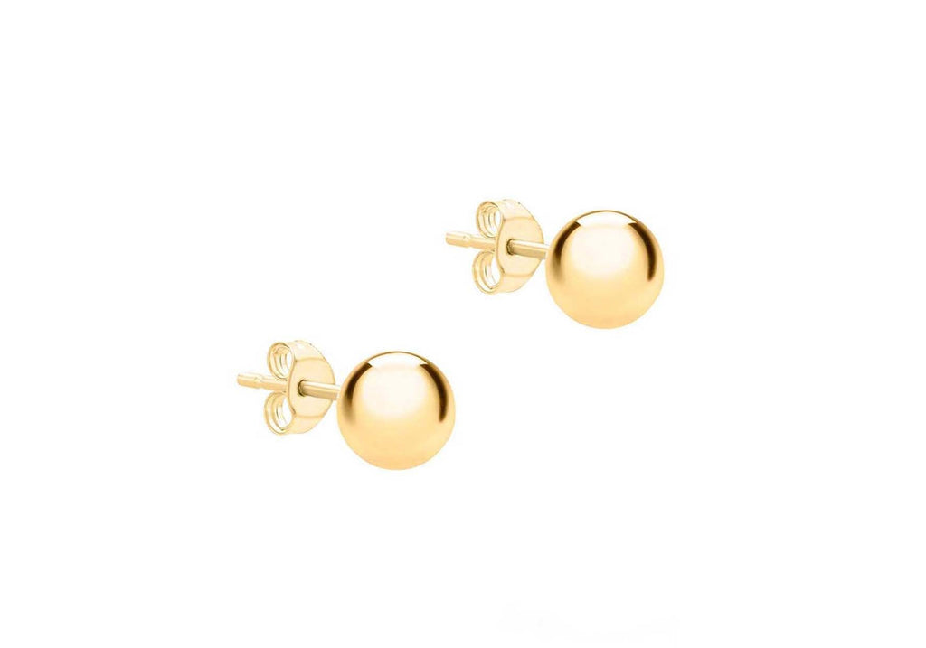 9K Yellow Gold 5mm Ball Stud Earrings