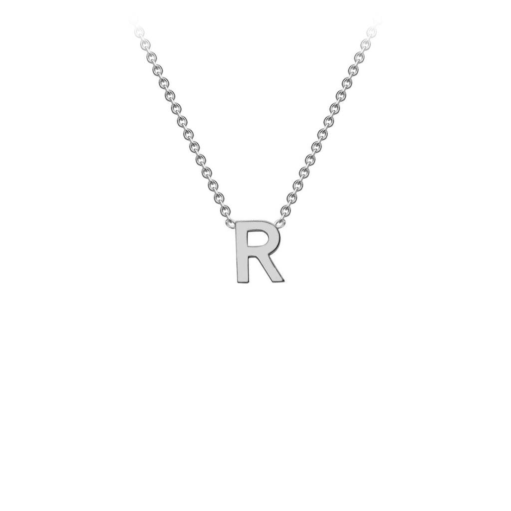 9K White Gold 'R' Initial Adjustable Necklace 38cm/43cm  Australia