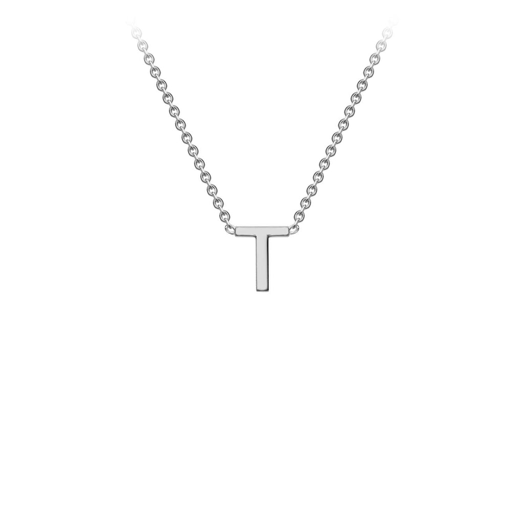 9K White Gold 'T' Initial Adjustable Necklace 38cm/43cm  Australia