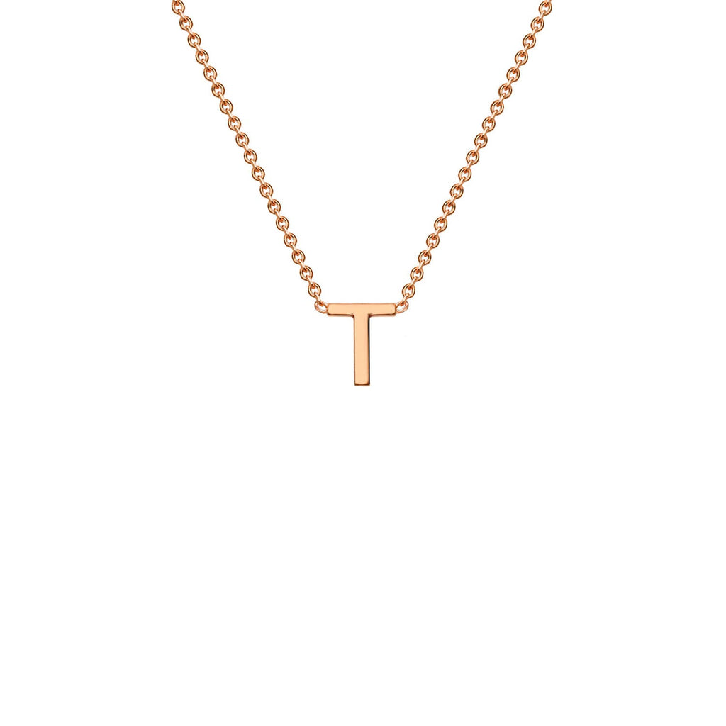 "T" Rose Gold Initial Necklace