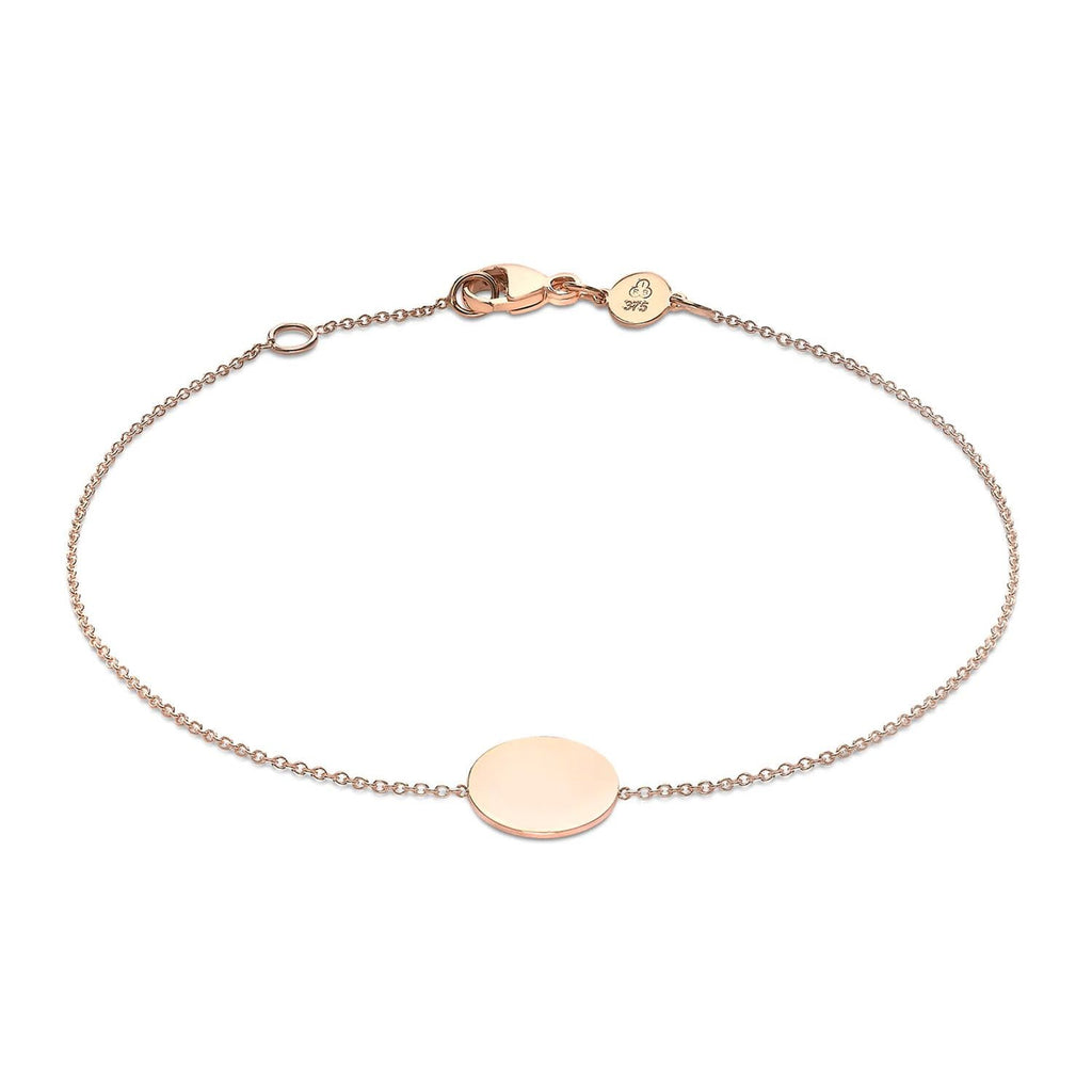 9ct Rose Gold 10mm Disc Adjustable Bracelet 18cm-19cm - Regarde Jewellers