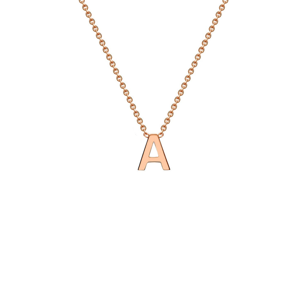 9ct Rose Gold 'A' Initial Adjustable Letter Necklace 38/43cm - Regarde Jewellers