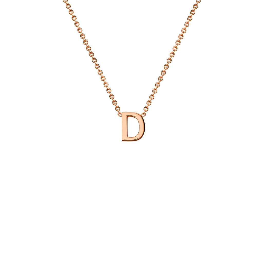 9ct Rose Gold 'D' Initial Adjustable Letter Necklace 38/43cm - Regarde Jewellers