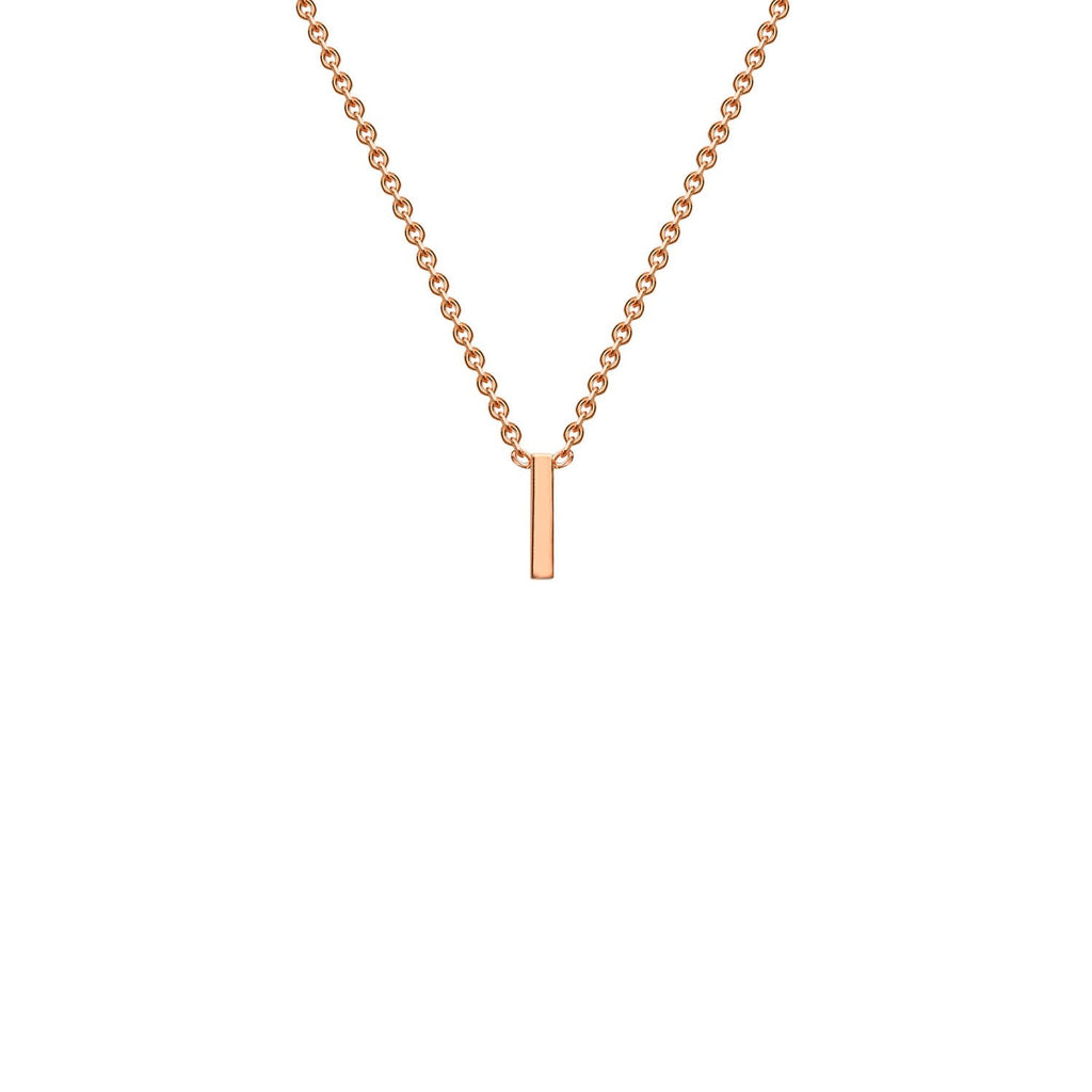 9ct Rose Gold 'I' Initial Adjustable Letter Necklace 38/43cm - Regarde Jewellers