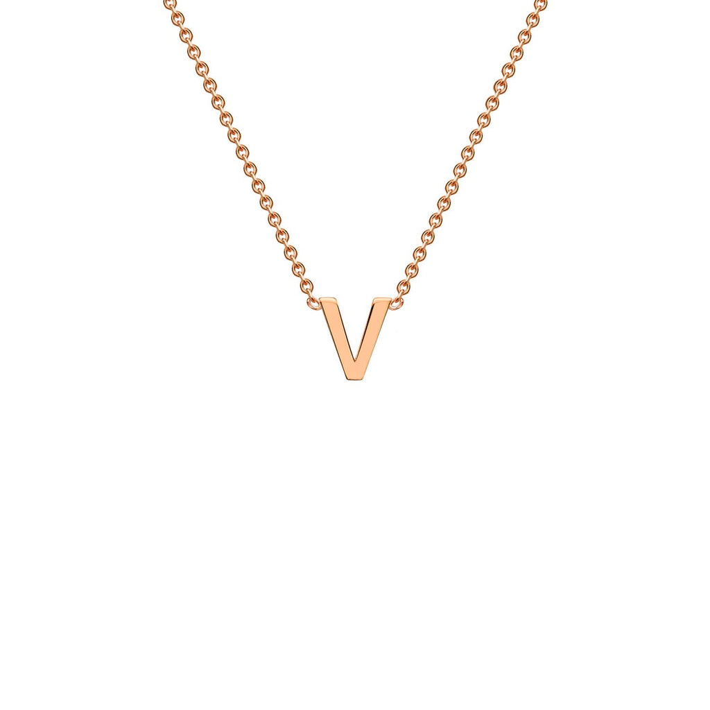 9ct Rose Gold 'V' Initial Adjustable Letter Necklace 38/43cm - Regarde Jewellers