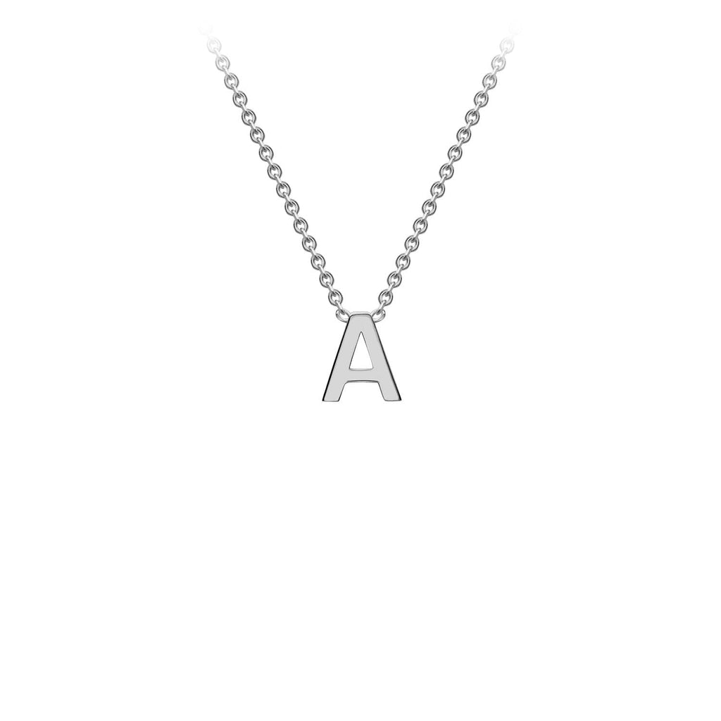 9ct White Gold 'A' Initial Adjustable Letter Necklace 38/43cm - Regarde Jewellers