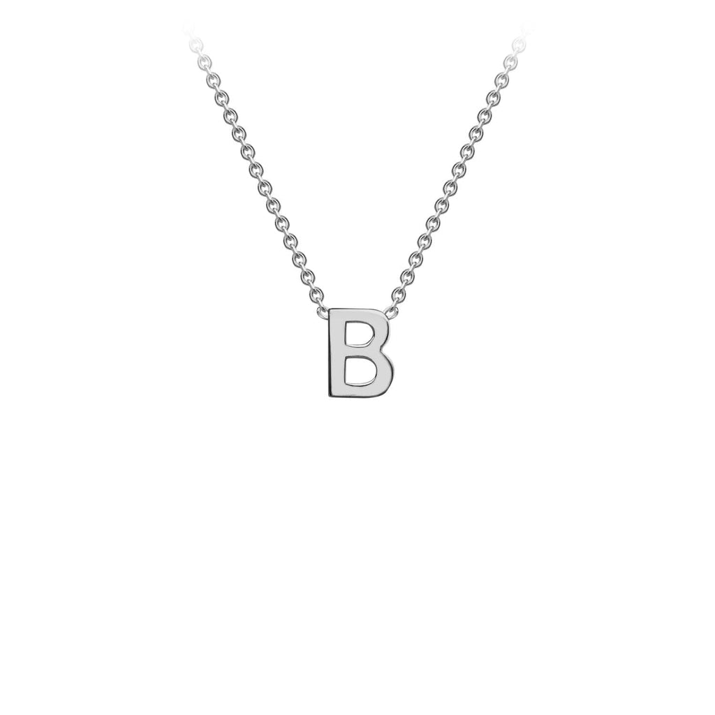 9ct White Gold 'B' Initial Adjustable Letter Necklace 38/43cm - Regarde Jewellers