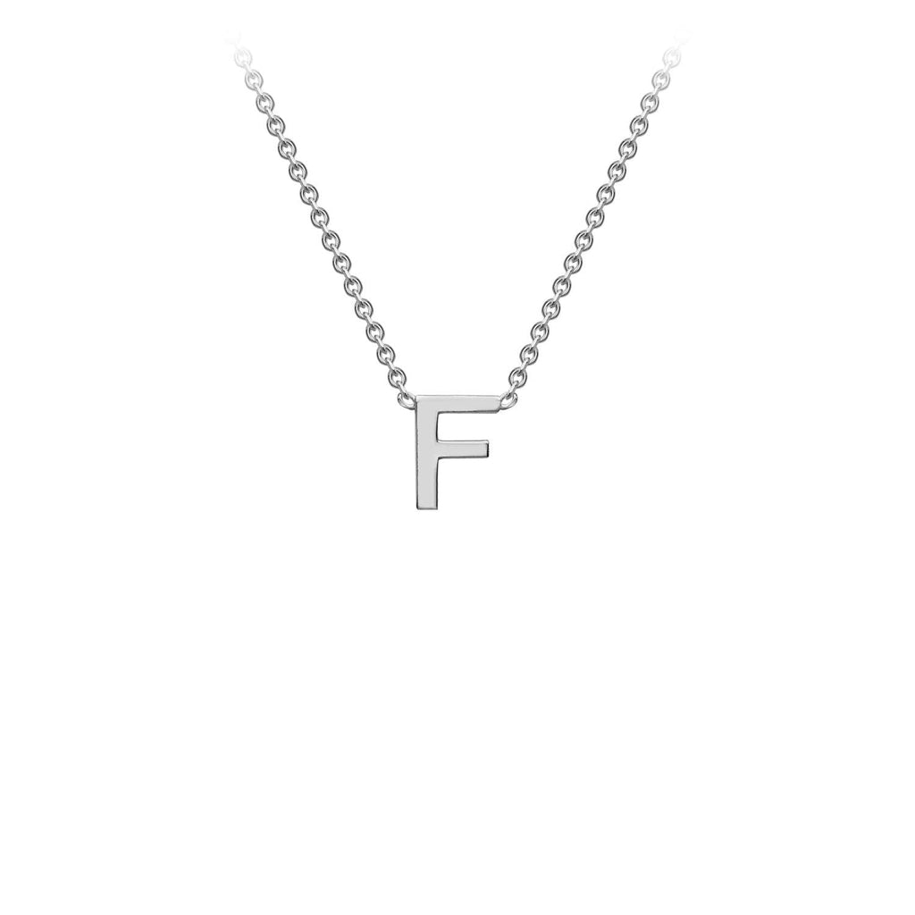 9ct White Gold 'F' Initial Adjustable Letter Necklace 38/43cm - Regarde Jewellers