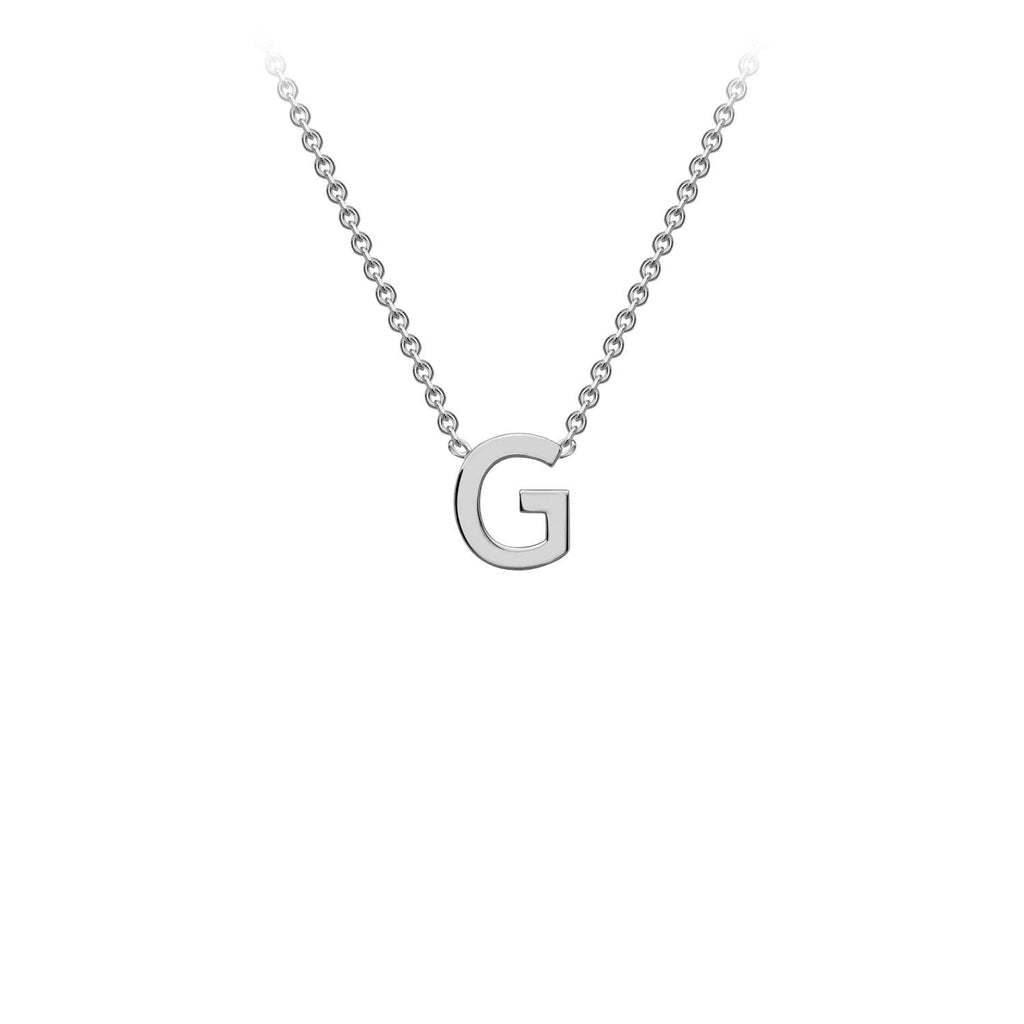 9ct White Gold 'G' Initial Adjustable Letter Necklace 38/43cm - Regarde Jewellers