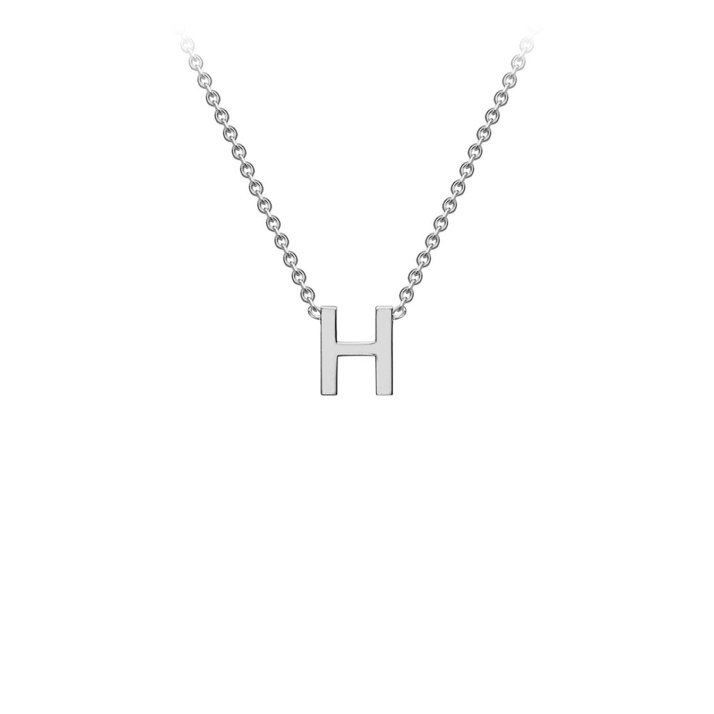 9K White Gold 'H' Initial Adjustable Necklace 38cm/43cm  Australia