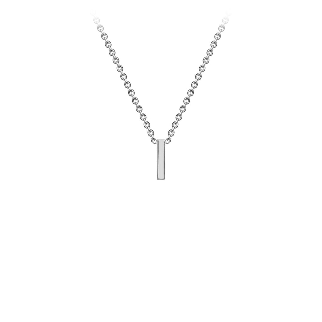 9K White Gold 'I' Initial Adjustable Necklace 38cm/43cm  Australia