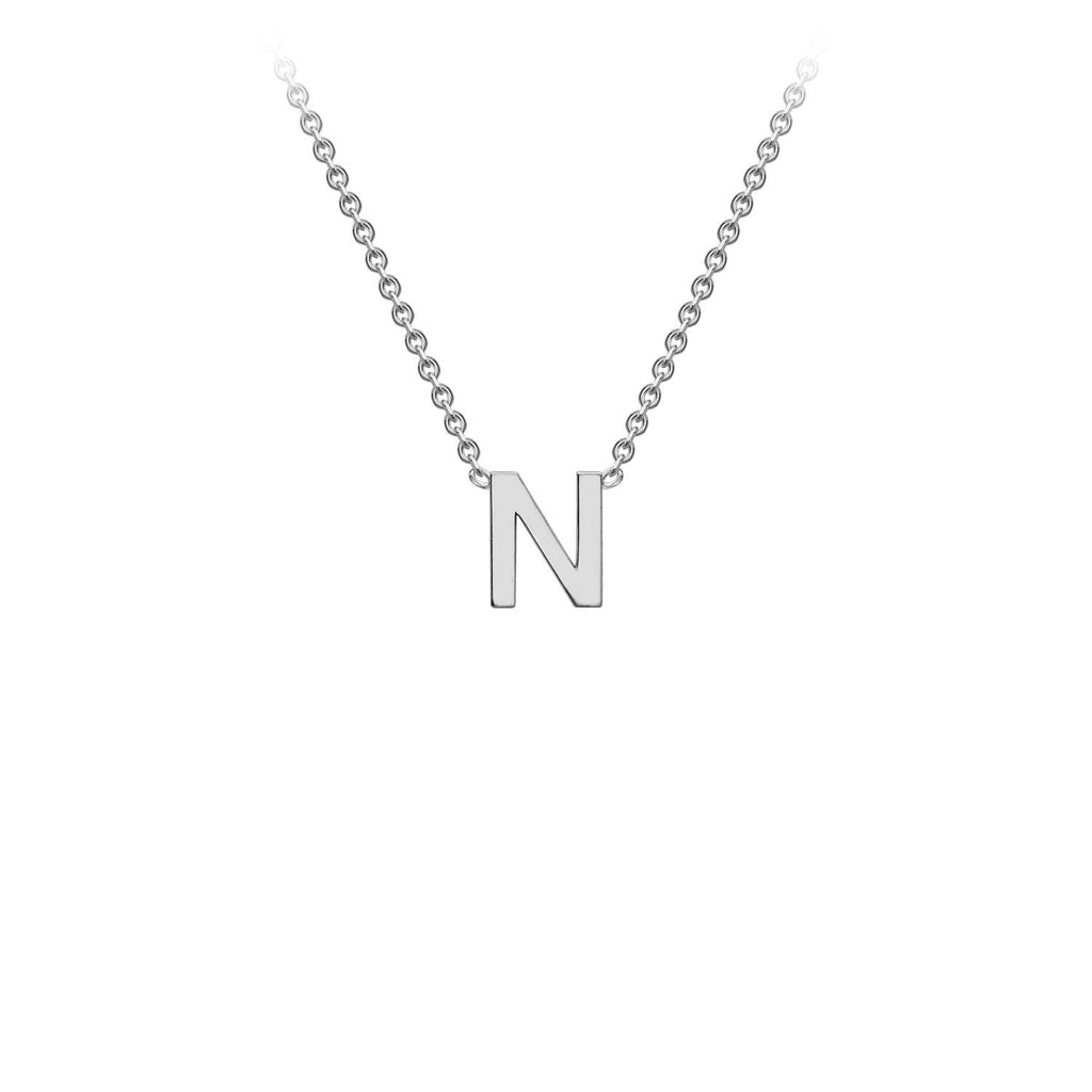 9ct White Gold 'N' Initial Adjustable Letter Necklace 38/43cm - Regarde Jewellers