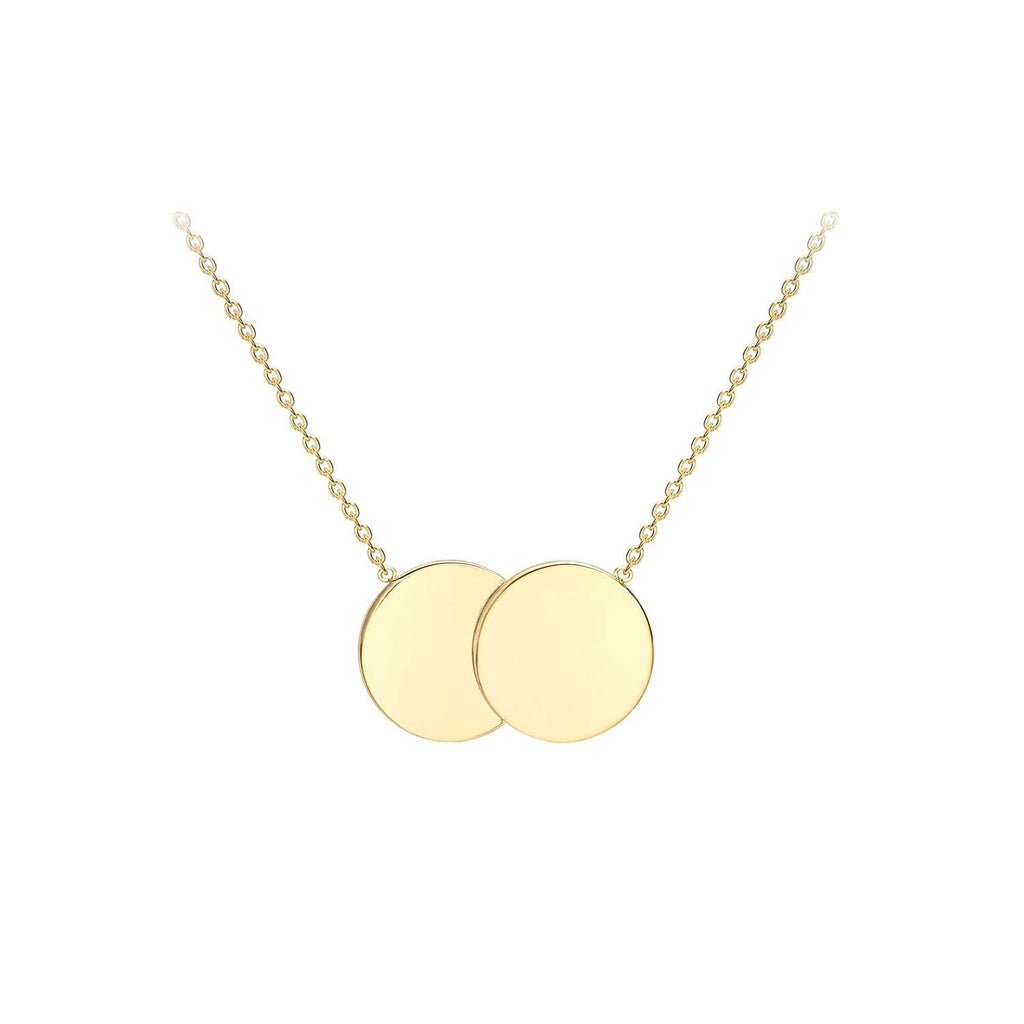 9ct Yellow Gold 16.8mm x 10mm Double-Disc Adjustable Necklace 41cm-43cm - Regarde Jewellers