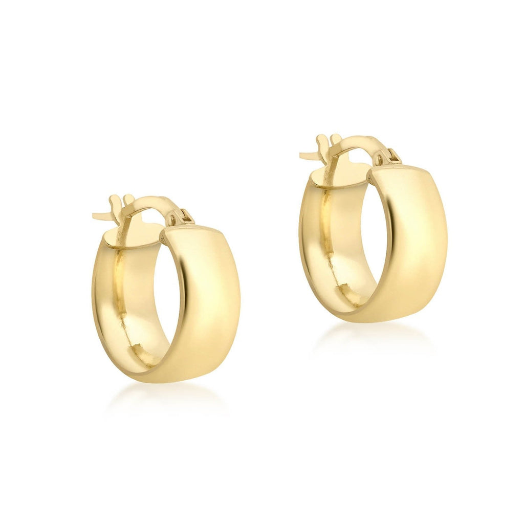 9ct Yellow Gold 6mm Band 14mm Hoop Creole Earrings - Regarde Jewellers