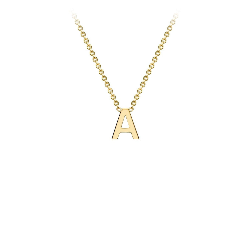 9K Yellow Gold 'A' Initial Adjustable Necklace 38cm/43cm  Australia