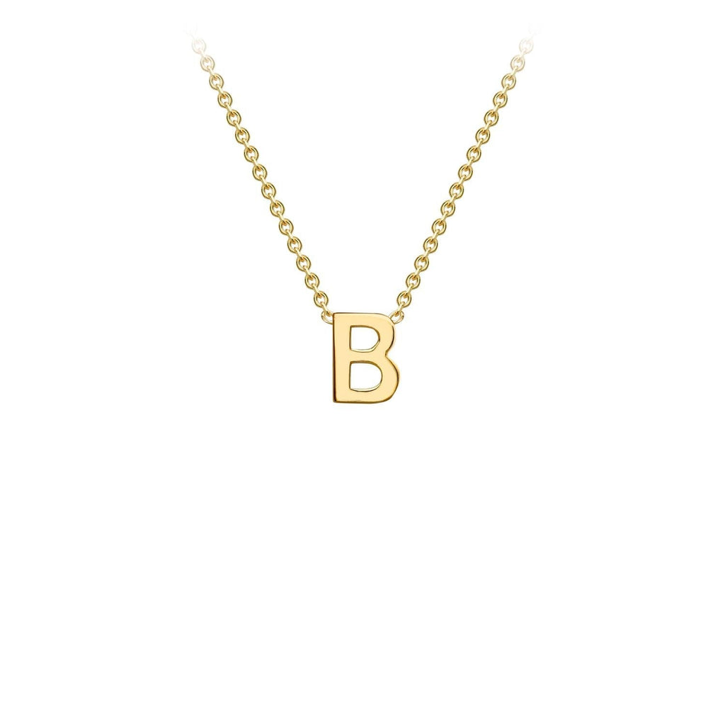 9K Yellow Gold 'B' Initial Adjustable Necklace 38cm/43cm  Australia