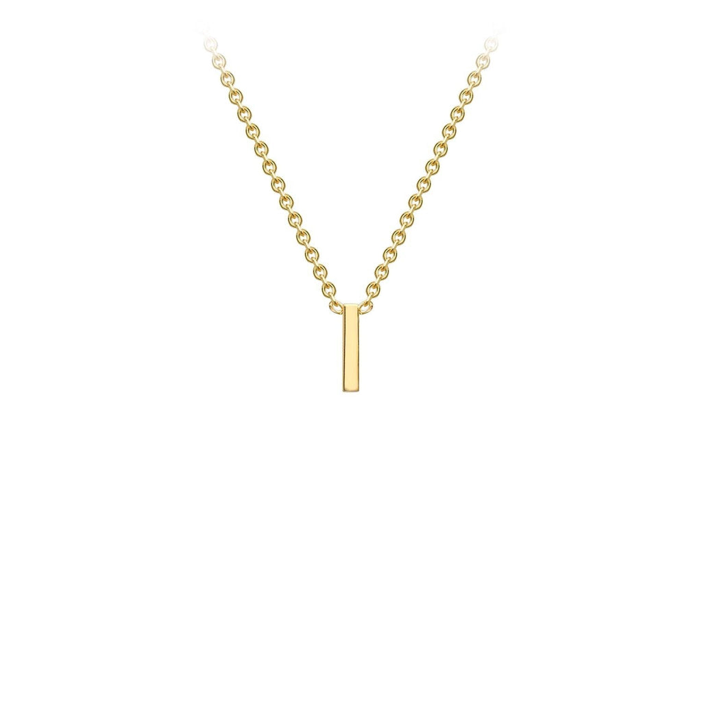 9K Yellow Gold 'I' Initial Adjustable Necklace 38cm/43cm  Australia