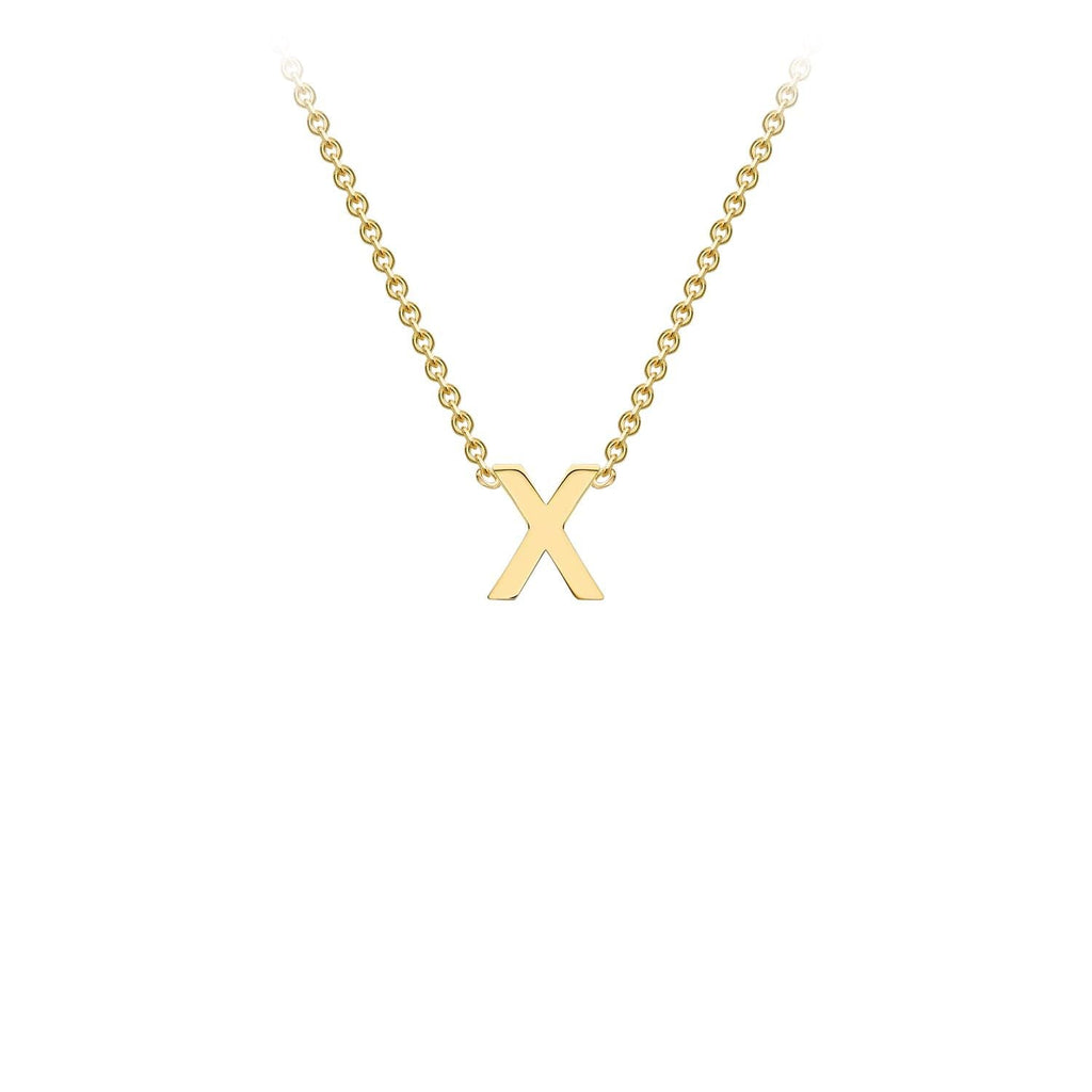 9ct Yellow Gold 'X' Initial Adjustable Letter Necklace 38/43cm - Regarde Jewellers