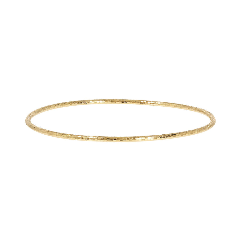 9K Yellow Gold Textured Bangle 19cm