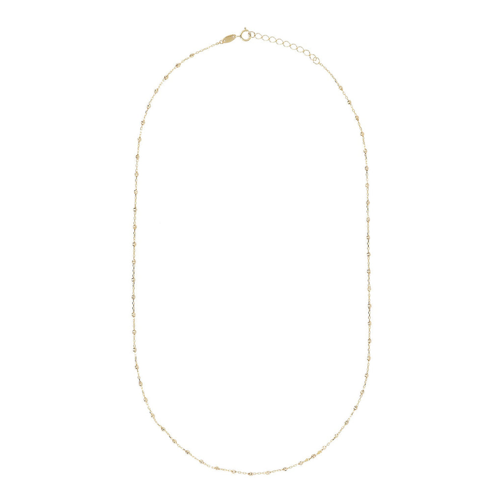 9K Yellow Gold Beaded Chain 48cm