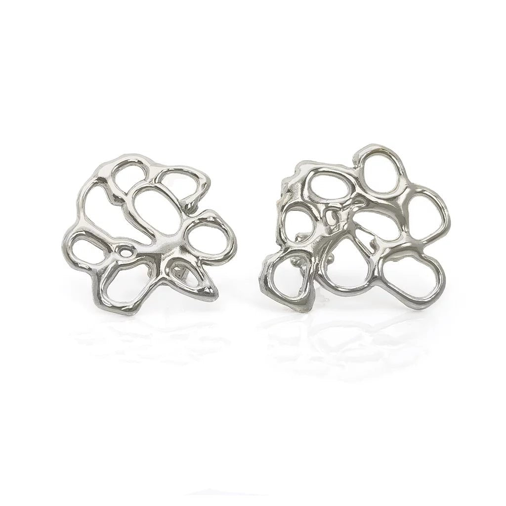 Organic Curve Flower Stud Earrings - Regarde Jewellers