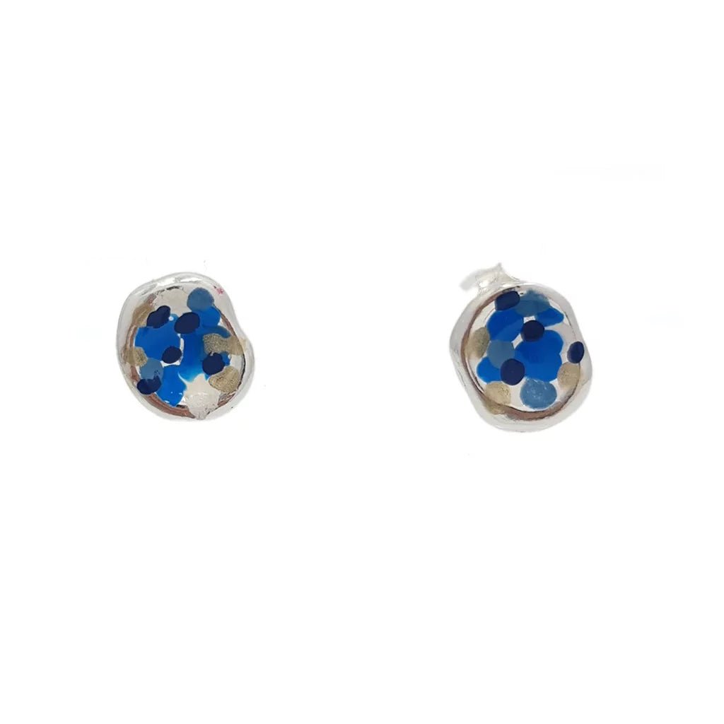 Sky Colour Dot Stud Earrings - Regarde Jewellers