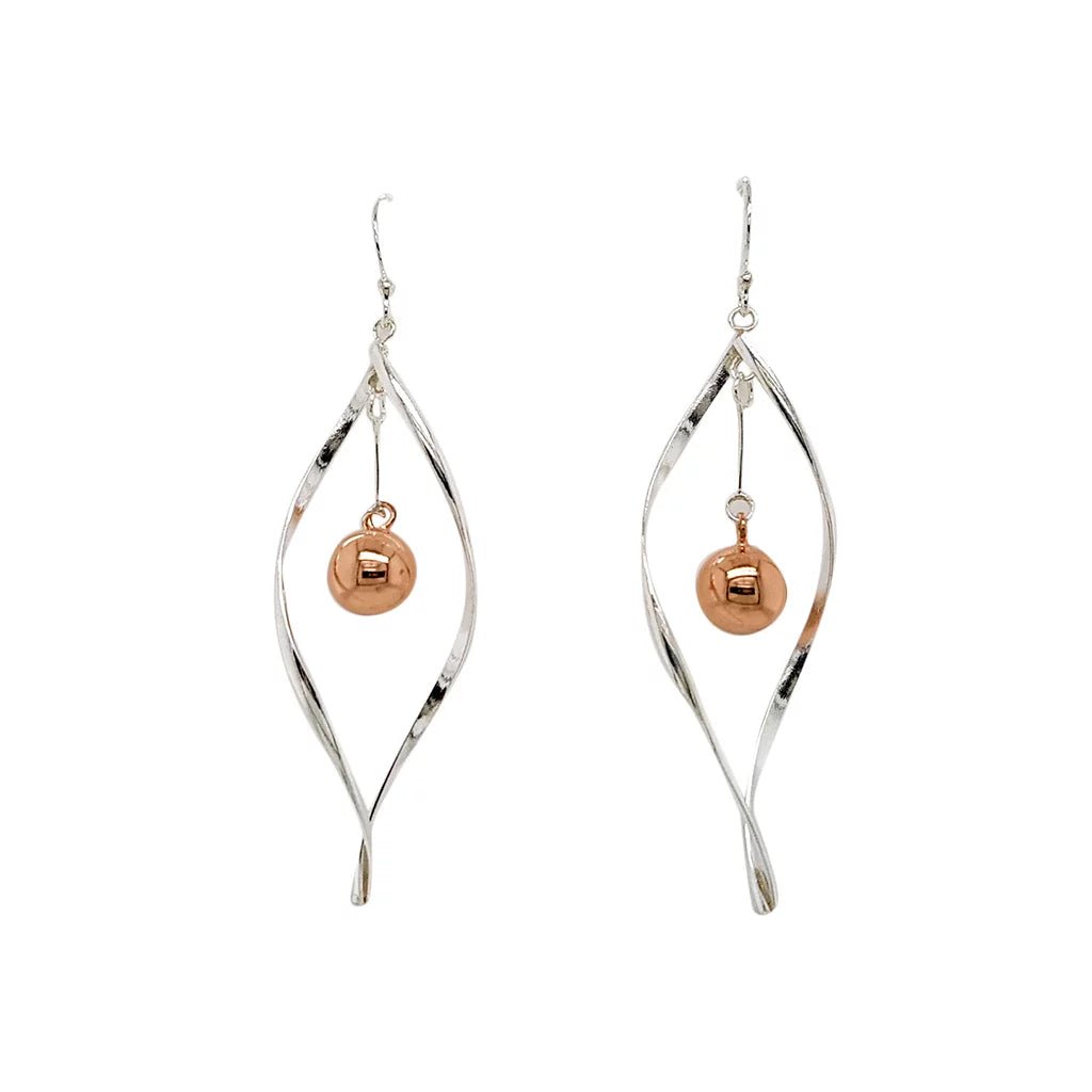 Spiral Earrings with Ball Detail - Regarde Jewellers